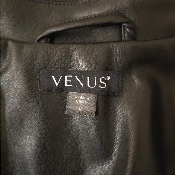 VENUS Black Leather Jacket with Vibrant Floral Design - Picture 5 of 5